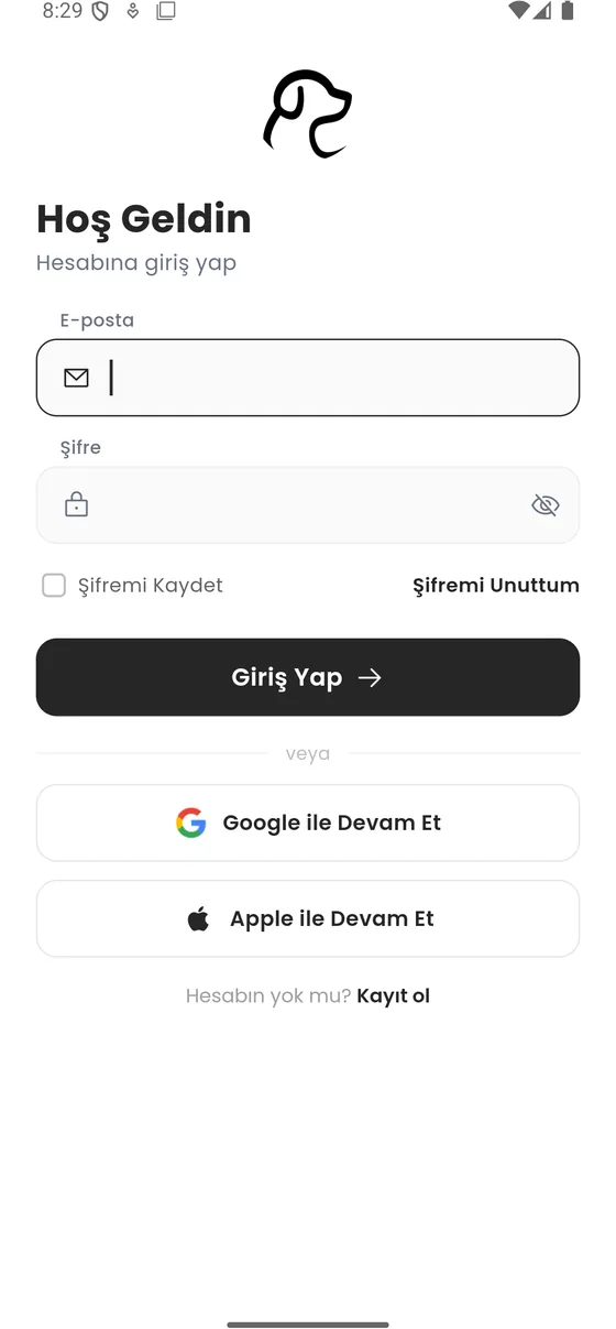 Giriş ekranı
