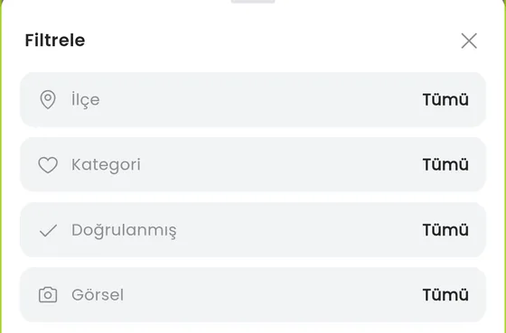 Filtre sayfası